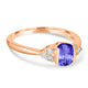 1ct Oval Tanzanite Ring with 0.21 cttw Diamond