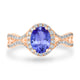 1ct Oval Tanzanite Ring with 0.45 cttw Diamond