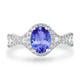 1ct Oval Tanzanite Ring with 0.45 cttw Diamond
