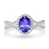 1ct Oval Tanzanite Ring with 0.45 cttw Diamond