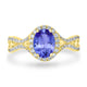 1ct Oval Tanzanite Ring with 0.45 cttw Diamond