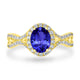 1ct Oval Tanzanite Ring with 0.45 cttw Diamond