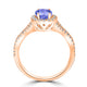 1ct Oval Tanzanite Ring with 0.45 cttw Diamond