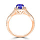 1ct Oval Tanzanite Ring with 0.45 cttw Diamond