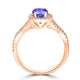 1ct Oval Tanzanite Ring with 0.45 cttw Diamond