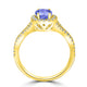 1ct Oval Tanzanite Ring with 0.45 cttw Diamond