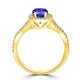 1ct Oval Tanzanite Ring with 0.45 cttw Diamond