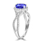 1ct Oval Tanzanite Ring with 0.45 cttw Diamond