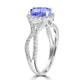 1ct Oval Tanzanite Ring with 0.45 cttw Diamond