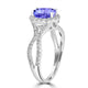 1ct Oval Tanzanite Ring with 0.45 cttw Diamond