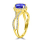 1ct Oval Tanzanite Ring with 0.45 cttw Diamond