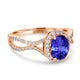 1ct Oval Tanzanite Ring with 0.45 cttw Diamond