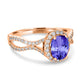 1ct Oval Tanzanite Ring with 0.45 cttw Diamond