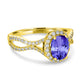 1ct Oval Tanzanite Ring with 0.45 cttw Diamond