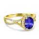 1ct Oval Tanzanite Ring with 0.45 cttw Diamond