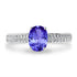 1.2ct Oval Tanzanite Ring with 0.22 cttw Diamond