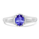 0.5ct Oval Tanzanite Ring with 0.13 cttw Diamond