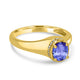 0.5ct Oval Tanzanite Ring with 0.13 cttw Diamond