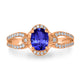 0.98ct Oval Tanzanite Ring with 0.24 cttw Diamond