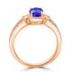 0.98ct Oval Tanzanite Ring with 0.24 cttw Diamond