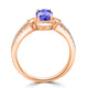 0.98ct Oval Tanzanite Ring with 0.24 cttw Diamond