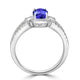 0.98ct Oval Tanzanite Ring with 0.24 cttw Diamond