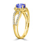 0.98ct Oval Tanzanite Ring with 0.24 cttw Diamond