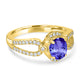 0.98ct Oval Tanzanite Ring with 0.24 cttw Diamond