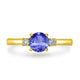 0.9ct Round Tanzanite Ring with 0.09 cttw Diamond