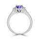 0.9ct Round Tanzanite Ring with 0.09 cttw Diamond