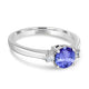 0.9ct Round Tanzanite Ring with 0.09 cttw Diamond