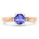 0.9ct Round Tanzanite Ring with 0.1 cttw Diamond