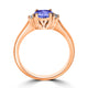 0.9ct Round Tanzanite Ring with 0.1 cttw Diamond