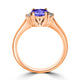 0.9ct Round Tanzanite Ring with 0.1 cttw Diamond