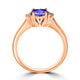 0.9ct Round Tanzanite Ring with 0.1 cttw Diamond