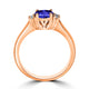 0.9ct Round Tanzanite Ring with 0.1 cttw Diamond