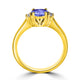 0.9ct Round Tanzanite Ring with 0.1 cttw Diamond