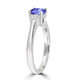 0.9ct Round Tanzanite Ring with 0.1 cttw Diamond