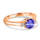 0.9ct Round Tanzanite Ring with 0.1 cttw Diamond