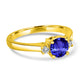 0.9ct Round Tanzanite Ring with 0.1 cttw Diamond