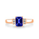 1.05ct Emerald Cut Tanzanite Ring with 0.09 cttw Diamond