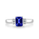 1.05ct Emerald Cut Tanzanite Ring with 0.09 cttw Diamond