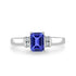 1.05ct Emerald Cut Tanzanite Ring with 0.09 cttw Diamond