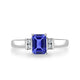1.05ct Emerald Cut Tanzanite Ring with 0.09 cttw Diamond