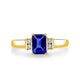 1.05ct Emerald Cut Tanzanite Ring with 0.09 cttw Diamond