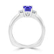 1.05ct Emerald Cut Tanzanite Ring with 0.09 cttw Diamond