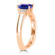 1.05ct Emerald Cut Tanzanite Ring with 0.09 cttw Diamond