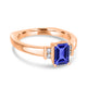 1.05ct Emerald Cut Tanzanite Ring with 0.09 cttw Diamond