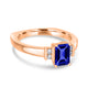 1.05ct Emerald Cut Tanzanite Ring with 0.09 cttw Diamond