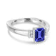 1.05ct Emerald Cut Tanzanite Ring with 0.09 cttw Diamond